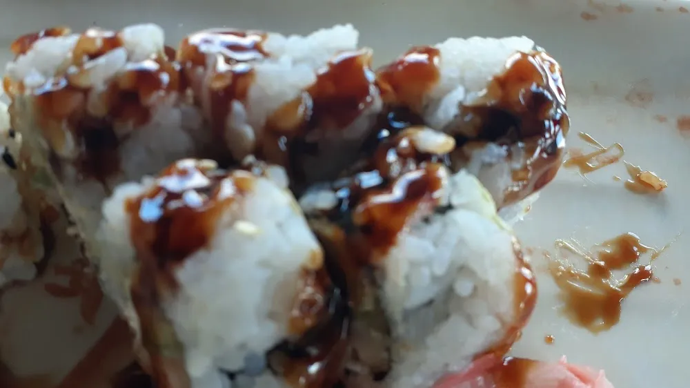 Shrimp Tempura Roll with Eel Sauce